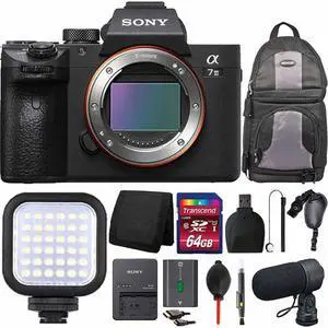 Sony Alpha a7 III Mirrorless 24MP Wi-Fi Digital Camera (Body Only)  + LED Light + 64GB Accessory Kit