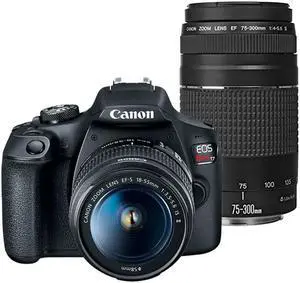 Canon EOS Rebel T7 24.1MP DSLR Camera with Canon 18-55mm IS II +  Canon EF 75-300mm f/4.0-5.6 III Lens