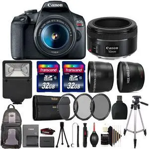 Canon EOS Rebel T7 DSLR Camera with 18-55mm Lens + 50mm 1.8 STM Lens Kit