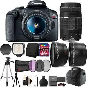 Canon EOS Rebel T7 DSLR Camera with 18-55mm Lens + 75-300mm Lens Kit