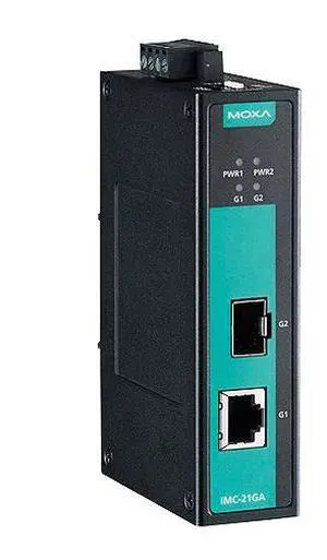 Moxa IMC-21GA - Industrial Gigabit Media Converter, SFP Slot, -10 to 60  Degree C