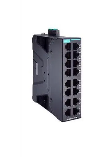 Moxa SDS-3016-2GTX - Compact industrial smart Ethernet switch with 14 10/100BaseT(X) ports, 2 10/100/1000BaseT(X) ports, dual 12