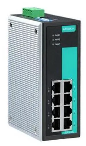 Moxa EDS-G308 - Unmanaged full Gigabit Ethernet switch with 8 10/100/1000BaseT(X) ports, 0 to 60 Degree C operating temperature