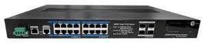 Tycon Systems TP-SW16GBT/AT/PSV-U - Managed L3 16 Port PoE Switch, Dual Power AC/DC.  2x 1Gb SFP, 4x 802.3bt or 56V Passive PoE