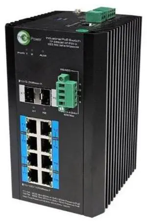 Tycon Systems TP-SW8GBT/AT/PSV-U - Managed L2 8 Port Gigabit PoE Switch, 12-57VDC Input, 2x SFP, 4x 802.3bt ports or 56V Passive