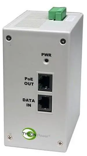 Tycon Systems TPDIN-1256GD-BT - TPDIN 11-60VDC IN, 802.3bt 90W OUT, 5G PoE Injector