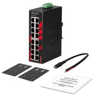 Antaira LNX-1600 - 16-Port Industrial  Unmanaged Ethernet Switch, w/16*10/100Tx