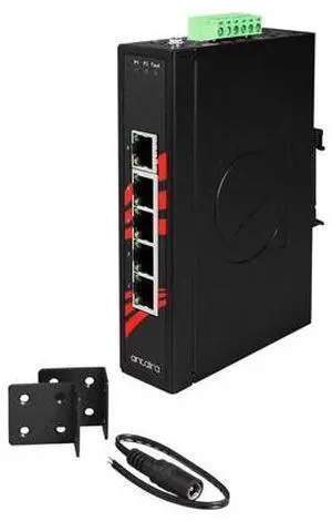 Antaira LNX-500A-T - 5-Port 10/100TX Slim Industrial Ethernet Switch, Extended Operating Temperature (-40C ~ 75C)