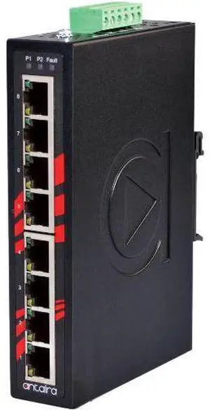 Antaira LNX-800A-T - 8-Port Industrial Unmanaged Switch, w/8*10/100Tx; EOT (-40C - 75C)