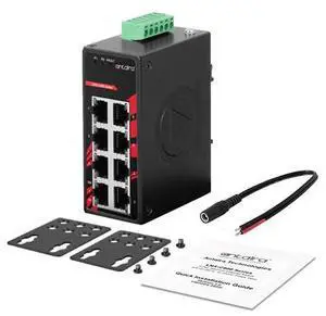 Antaira LNX-C800 - 8-Port Industrial Compact Unmanaged Ethernet Switch, w/8*10/100Tx