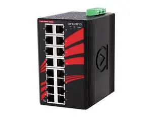 Antaira LNX-1600G-T - 16-Port Industrial Gigabit Unmanaged Ethernet Switch, w/16*10/100/1000Tx; EOT: -40C ~ 75C