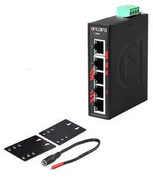 Antaira LNX-C500G - Compact 5-Port Industrial Gigabit Unmanaged Ethernet Switch, w/5*10/100/1000TX