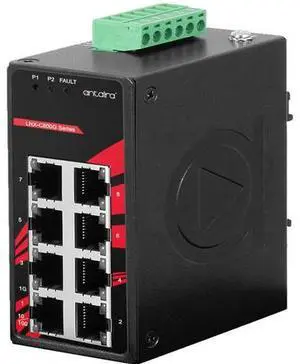 Antaira LNX-C800G-T - 8-Port Industrial Compact Gigabit Unmanaged Ethernet Switch, w/8*10/100/1000Tx; EOT: -40C ~ 75C