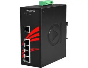 Antaira LNP-0500G-24-T - 5-Port Industrial Gigabit PoE+ Unmanaged Ethernet Switch, w/4*10/100/1000Tx (30W/Port) + 1*10/100/1000T
