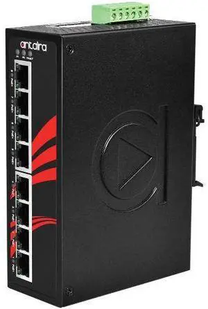 Antaira LNP-0800G-24 - 8-Port Industrial Gigabit PoE+ Unmanaged Ethernet Switch, w/8*10/100/1000Tx (30W/Port), 9~55VDC Power Inp