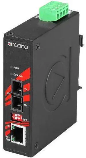 Antaira IMC-C1000-M-T - Compact Industrial Gigabit Ethernet Media Converter, with 10/100/1000TX to SC MM 1000Mbps Fixed Fiber; E