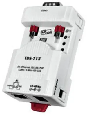 ICP DAS tDS-712 - Serial to Ethernet Device Server, with PoE and 1 RS 232 port