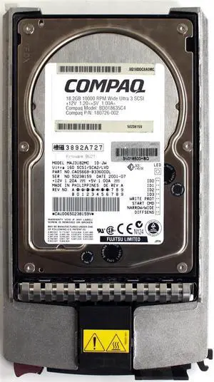 HP BD018635C4 18.2Gb 10000Rpm 80Pin Ultra160 Scsi Hot Pluggable 3.5Inch Hard Disk Drive With Tray For Proliant