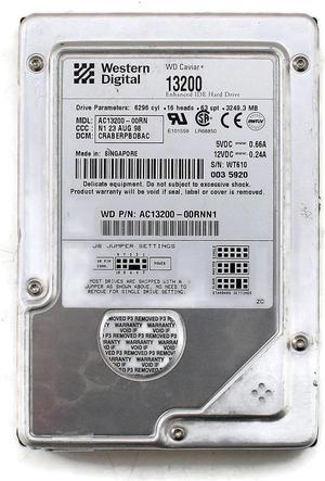 HDD 3.2GB WD CAVIAR AC13200-00RN DCM: CRABERPB0BAC P/N: AC13200-00RNN1