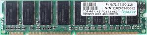 MEMORY 128MB UNB PC133 CL3 P/N: 71.74350.115, 168P