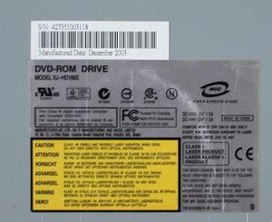 LITE-ON DVD-ROM DRIVE XJ-HD166S, DECEMBER 2003
