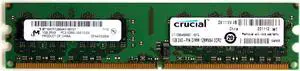1GB 240P DIMM 128MX64 DDR2 PC2-5300 MT16HTF12864AY-667G1, CT12864AA667.16FG