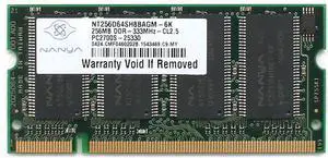 LAPTOP MEMORY, NT256D64SH8BAGM-6K 256MB DDR-333MHz-CL2.5 PC2700S-25330, SPS-355925-001