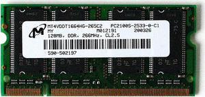 LAPTOP MEMORY, MT4VDDT1664HG-265C2 PC2100S-2533-0-C1 128MB, DDR, 266MHz, CL2.5, 590-502197