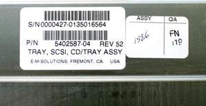 SUN 540-2587-04 (REV.51) SCSI CD/TAPE SUNFIRE TRAY ASSY