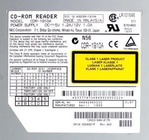 CD-ROM READER,CDR-1910A,A3DCDR-1910A,DP/N 0004921P REV A00 (Black)