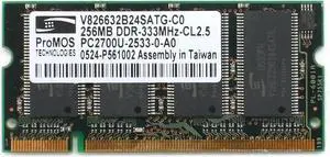 LAPTOP MEMORY, V826632B24SATG-C0 256MB DDR-333MHz-CL2.5 PC2700U-2533-0-A0, 394350-001