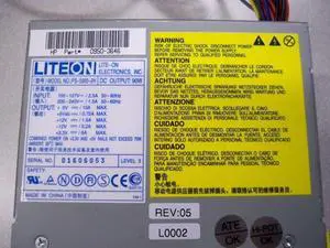 PWR SUPPLY, 90W, PS-5900-2H REV.05, HP P/N: 0950-3646 PWR SUPPLY, 90W, PS-5900-2H REV.05, HP P/N: 0950-3646