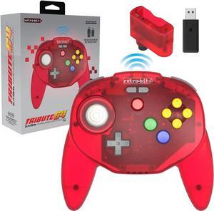 Retro-Bit Tribute 64 2.4Ghz Wireless Controller for Nintendo N64 Switch PC - Red
