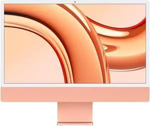 (Refurbished - Excellent) iMac 24 (Retina 4.5K 10GPU, Orange) 4.05Ghz 8-Core M3 (2023) 8 GB & 256 GB Flash HD 4480 x 2520 Display Mac OS Original Wireless Keyboard/Mouse