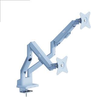 Pixio PS1D Wave Blue Dual Monitor Arm Stand Desk Mount - Fits up to 32 inch Monitors and up to 19.8lbs, VESA Compatibility and Integrated Cable Management Blue