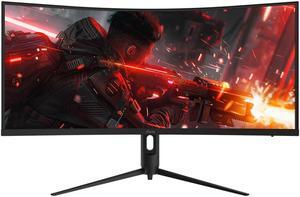 Pixio PXC348C Neo 34 inch 180Hz Refresh Rate UWQHD 1440p Ultrawide Resolution 1000R Curve Fast VA Panel 1ms Response Time USB-C DisplayPort 65W Charging Adaptive Sync HDR Curved Gaming Monitor