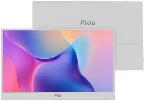 Pixio PX160 Wave White Portable Monitor 15.6 inch 60Hz Refresh Rate FHD 1080p Resolution IPS panel HDR Screen Cover Stand USB-C HDMI Display for Laptop, PC, Console, Phone White