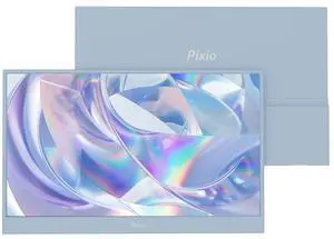 Pixio PX160 Wave Blue Portable Monitor 15.6 inch 60Hz Refresh Rate FHD 1080p Resolution IPS panel HDR Screen Cover Stand USB-C HDMI Display for Laptop, PC, Console, Phone Blue