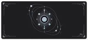 Pixio Mouse Pads - 36 x 16 inch XXL Cosmic Orbit Black Multifunctional Large Desk Mats for Gaming, Office, Desktop Anti-slip Waterproof Washable Computer Mouse Mat
