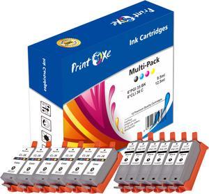 PGI35 CLI36 Compatible 12 Ink Cartridges of 6 Black PGI 35 and 6 Coloured CLI 36 for Canon Pixma iP110 / iP100 / Mini260 / Mini 320