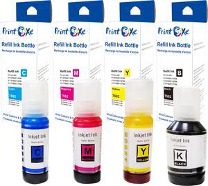 T502 Compatible Ink Refill Bottles Set 502 of 4 Colours T502120 (Pigment) T502220 T502320 T502420 For Epson EcoTank Expression ET 2700 3700 4700 7000 Series, ST Series, L Series and Others