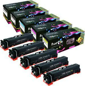 206X Compatible Set plus Black WITHOUT CHIPS 5 Toner High Yield Cartridges of 206A | 2 Black W2110X | 1 Cyan W2111X | 1 Yellow W2112X | 1 Magenta W2113X | for HP 206X Compatible Set plus Black WITHOUT CHIPS 5 Toner High Yield Cartridges of 206A | 2 Black W2110X | 1 Cyan W2111X | 1 Yellow W2112X | 1 Magenta W2113X | for HP
