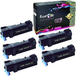 Phaser 6130 Compatible Set  + Black of 5 Toners, 2 Black 106R01281 , Cyan 106R01278 , Magenta 106R01279 , & Yellow 106R01280 for Xerox 6130 & 6130N