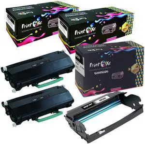 Lexmark Compatible 3 Packs for E260 ( E260A11A ) 2 Toner Cartridges & 1 Drum for ( E260X22G )  for E260 E260D E260DN E360 E360D E360DN E460 E460DN E460DTN E460DW E462 & E462DTN