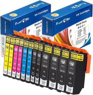 12 Ink Cartridges Epson T273 Compatible T273XL ; 4 BK T2730 , 2 Photo Black T2731 , 2 Cyan T2732 , 2 Magenta T2733 , & 2 Yellow T2734 Compatible 273 for use in Epson Expression Premium Printers