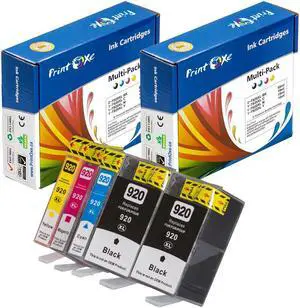 PrintOxe® 5 Pack of Compatible New Ink Cartridges Replacement for HP 920XL (2 Black, 1 Cyan, 1 Yellow, 1 Magenta)