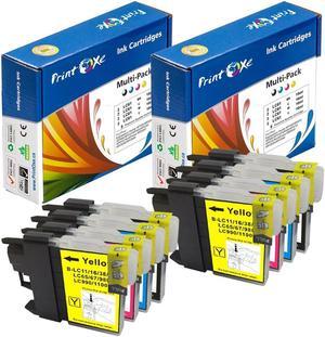 Brother LC 61 Compatible New 8 Packs Ink Cartridges (2 Large Black, 2 Cyan, 2 Magenta, and 2 Yellow)