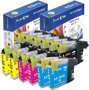 LC 101 / LC 103 Compatible 12 Ink Cartridges; 6 Black, 2 Cyan, 2 Magenta, & 2 Yellow for Brother Compatible Printers:(under description)