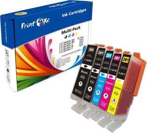 PGI 280 / CLI 281 XXL Compatible Set of 5 High Yield Ink Cartridges Without Photo Blue for Canon PIXMA TR7500 TR7520 TR8500 TR8520 TR8620 TS6100 TS6120 TS6200 TS6220 TS6300 TS6320 TS9520 TS9521C TS702