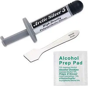 Nabob Deals - Arctic Silver 5 Thermal Cooling Compound Paste 3.5g High-Density Polysynthetic Silver (Arctic Silver Tool and pad)